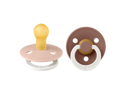 BIBS Colour okruhle cumliky z prirodneho kaucuku 2ks velkost 1 Night Woodchuck Blush 110454 5713795266975