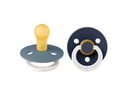 BIBS Colour okruhle cumliky z prirodneho kaucuku 2ks velkost 1 Night Deep Space Petrol 110455 5713795266968