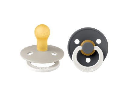 BIBS Colour okruhle cumliky z prirodneho kaucuku 2ks velkost 1 Night Iron Sand 110456 5713795266951