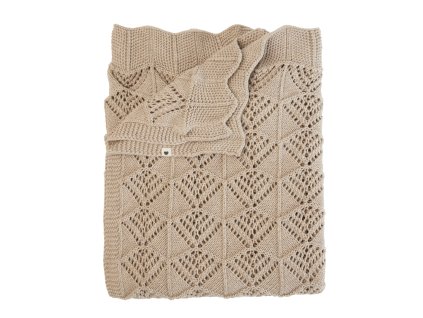 Bibs pletena vlnkovana deka z BIO bavlny Vanilla 9406245 5713795242184