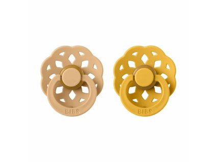 BIBS Boheme cumliky z prirodneho kaucuku 2ks DesertSand HoneyBee