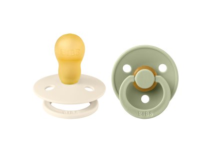 BIBS Colour cumliky z prirodneho kaucuku 2ks Sage Ivory velkost 3