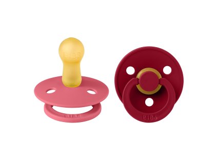 BIBS Colour cumliky z prirodneho kaucuku 2ks Coral Ruby velkost 2