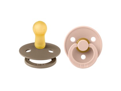 BIBS Colour cumliky z prirodneho kaucuku 2ks Dark Oak Blush velkost 2