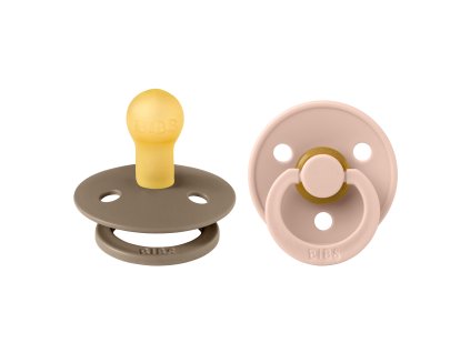 BIBS Colour cumliky z prirodneho kaucuku 2ks Dark Oak Blush velkost 1