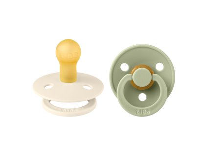 BIBS Colour cumliky z prirodneho kaucuku 2ks Sage Ivory velkost 1