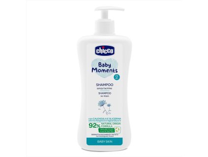 CHICCO Šampón na vlasy s dávkovačom Baby Moments 92 % prírodných zložiek 500 ml