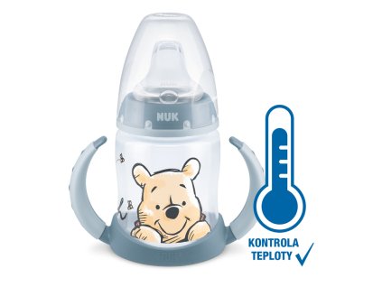 NUK Fľaštička na učenie DISNEY-Medvedík Pú s kontrolou teploty 150 ml modrá (Varianta NUK Fľaštička na učenie DISNEY-Medvedík Pú s kontrolou teploty 150 ml modrá)