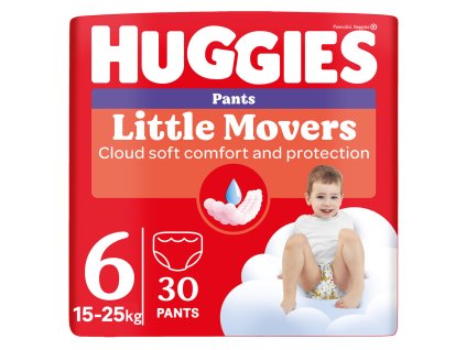 HUGGIES® Nohavičky plienkové Little Movers Pants 6 (15-25 kg), 30 ks (Varianta HUGGIES® Nohavičky plienkové Little Movers Pants 6 (15-25 kg), 30 ks)