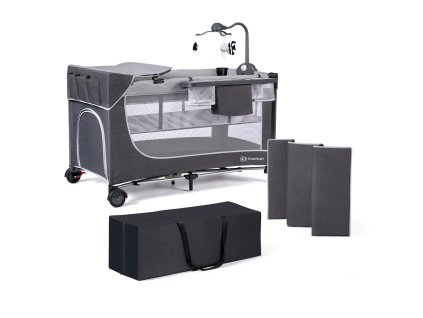 KINDERKRAFT SELECT Postieľka cestovná Leody doplnky Leody Grey, Premium (Varianta KINDERKRAFT SELECT Postieľka cestovná Leody doplnky Leody Grey, Premium)