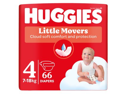 HUGGIES® Plienky jednorázové Little Movers 4 (7-18 kg) 66 ks (Varianta HUGGIES® Plienky jednorázové Little Movers 4 (7-18 kg) 66 ks)