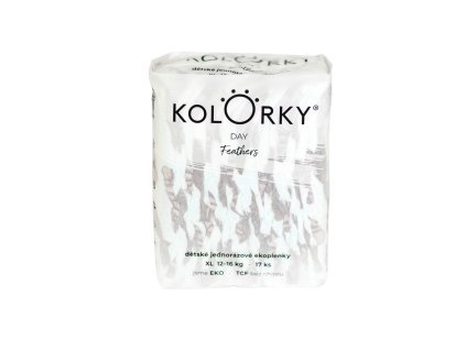 KOLORKY DAY Plienky jednorazové eko, perie XL (12-16 kg) 17 ks (Varianta KOLORKY DAY Plienky jednorazové eko, perie XL (12-16 kg) 17 ks)