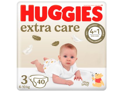 HUGGIES® Plienky jednorázové Extra Care 3 (6-10 kg) 40 ks (Varianta HUGGIES® Plienky jednorázové Extra Care 3 (6-10 kg) 40 ks)