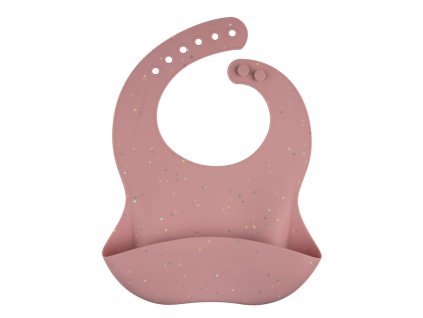 CANPOL BABIES Podbradník silikónový s vreckom Dots - ružový (Varianta CANPOL BABIES Podbradník silikónový s vreckom Dots - ružový)