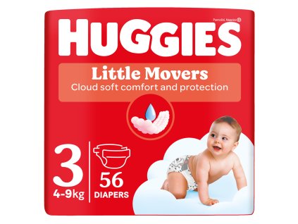 HUGGIES® Plienky jednorazové Little Movers 3 (4-9 kg) 56 ks (Varianta HUGGIES® Plienky jednorazové Little Movers 3 (4-9 kg) 56 ks)