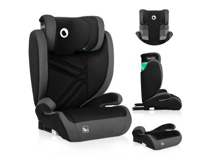 LIONELO Autosedačka Hugo i-Size (100-150 cm) Black Grey (Varianta LIONELO Autosedačka Hugo i-Size (100-150 cm) Black Grey)