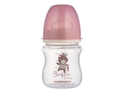 CANPOL BABIES Fľaša so širokým hrdlom Bonjour Paris 120 ml ružová (Varianta CANPOL BABIES Fľaša so širokým hrdlom Bonjour Paris 120 ml ružová)