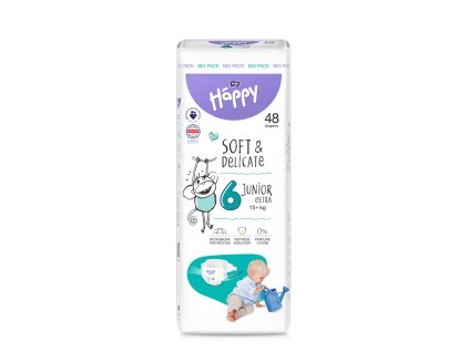 BELLA HAPPY Baby Plienky jednorazové Junior Extra 15+ kg 48 ks (Varianta BELLA HAPPY Baby Plienky jednorazové Junior Extra 15+ kg 48 ks)