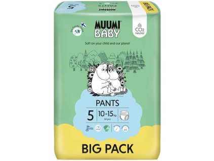 MUUMI Baby Pants 5 Maxi+ 10-15 kg (54 ks), nohavičkové eko plienky (Varianta MUUMI Baby Pants 5 Maxi+ 10-15 kg (54 ks), nohavičkové eko plienky)