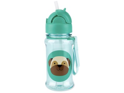 SKIP HOP Zoo tritan Fľaša so slamkou 355ml Mopslík 12m+ (Varianta SKIP HOP Zoo tritan Fľaša so slamkou 355ml Mopslík 12m+)