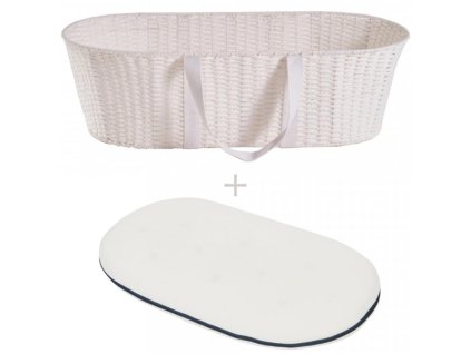 AHOJBABY Mojžíšův košík pro miminko Paper Dream white + matrac Airdream (Varianta AHOJBABY Mojžíšův košík pro miminko Paper Dream white + matrac Airdream)