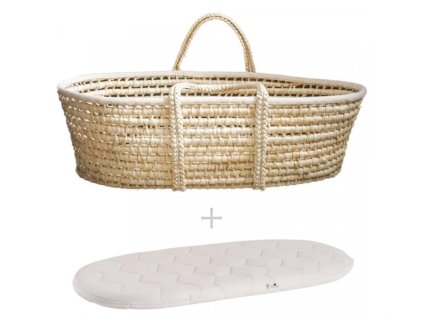 AHOJBABY Mojžišov košík pre bábätko Corn Natural + matrac basic (Varianta AHOJBABY Mojžišov košík pre bábätko Corn Natural + matrac basic)