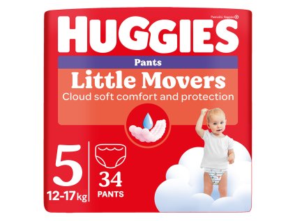 HUGGIES® Nohavičky plienkové Little Movers Pants 5 (12-17 kg), 34 ks (Varianta HUGGIES® Nohavičky plienkové Little Movers Pants 5 (12-17 kg), 34 ks)