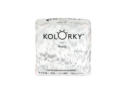 KOLORKY DAY Plienky jednorazové eko, srdce M (5-8 kg) 21 ks (Varianta KOLORKY DAY Plienky jednorazové eko, srdce M (5-8 kg) 21 ks)