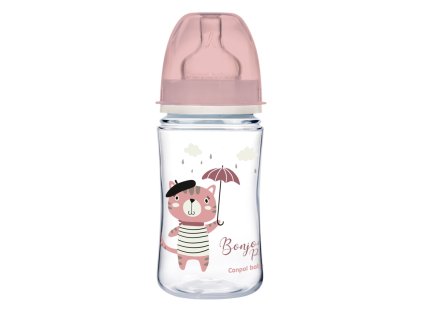 CANPOL BABIES Fľaša so širokým hrdlom Bonjour Paris 240 ml ružová (Varianta CANPOL BABIES Fľaša so širokým hrdlom Bonjour Paris 240 ml ružová)