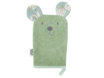 EKO Žinka bavlnená s uškami Bear Olive green 20x15 cm (Varianta EKO Žinka bavlnená s uškami Bear Olive green 20x15 cm)
