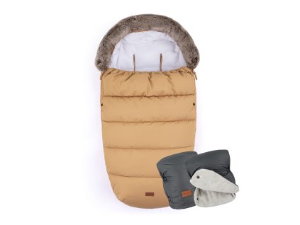 PETITE&MARS Fusak 4v1 Comfy Elegant Caramel + rukávnik Jasie Charcoal Grey (Varianta PETITE&MARS Fusak 4v1 Comfy Elegant Caramel + rukávnik Jasie Charcoal Grey)