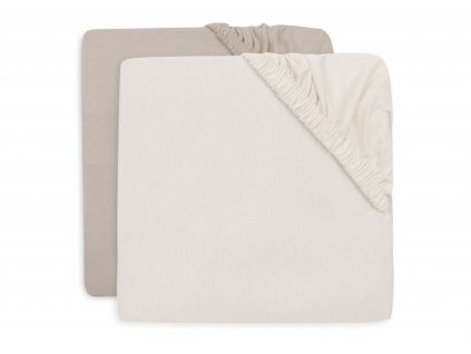 Napínacia plachta 140/150 x 70/75 cm 2 ks Oatmeal/Sand