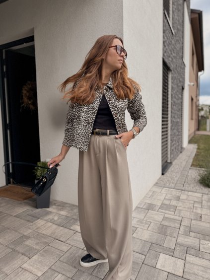 Široké kalhoty TAUPE