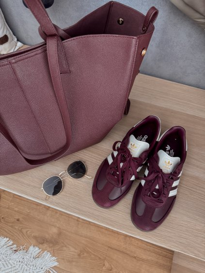 Burgundy kabelka Pois