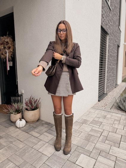 Strukturovaný blazer s podílem vlny CHOCO