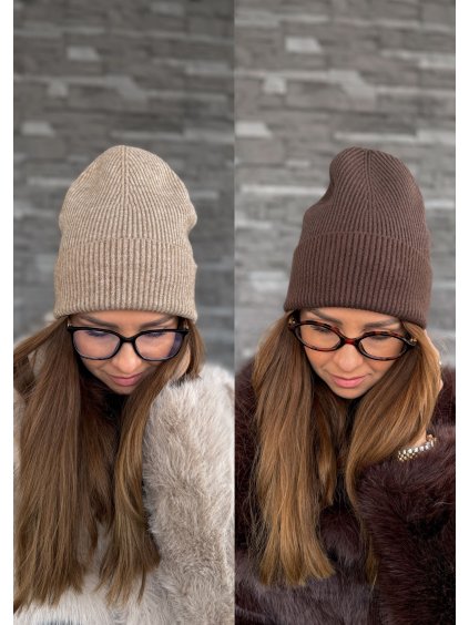 Pletená čepice s kašmírem