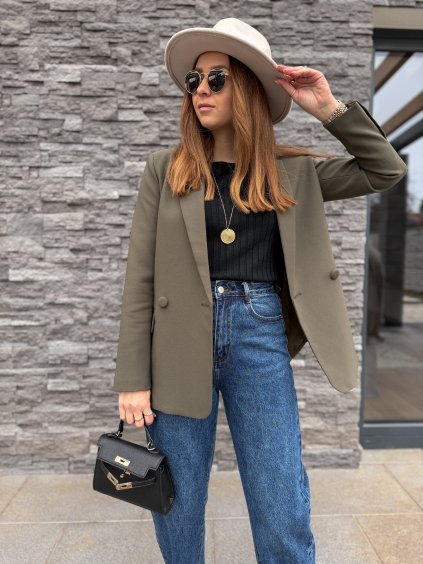 Delší blazer Khaki