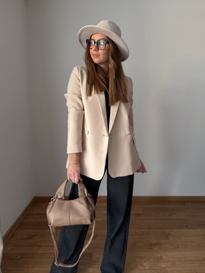 Delší blazer Beige