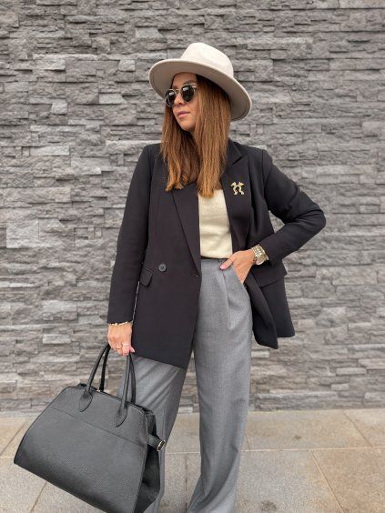 Delší blazer BLACK