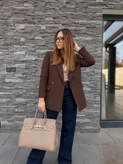 Delší blazer BROWN