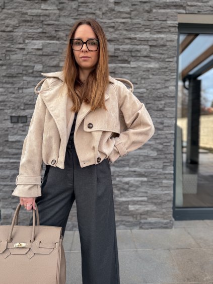 Semišová bunda BEIGE
