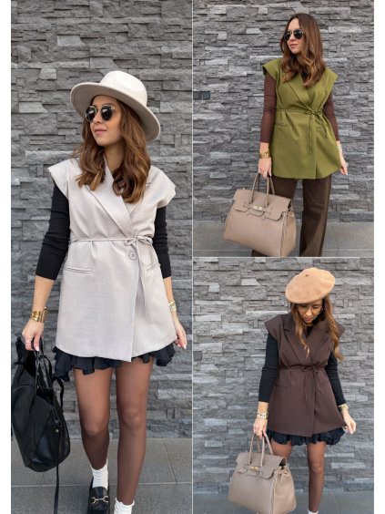 Delší vesta s páskem