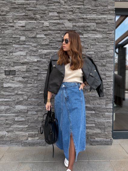 Džínová midi sukně