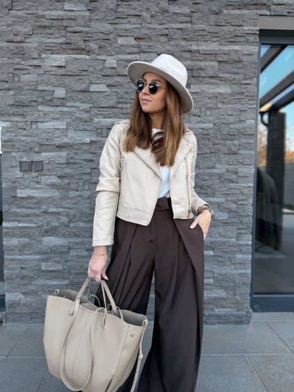 Koženková bunda Beige