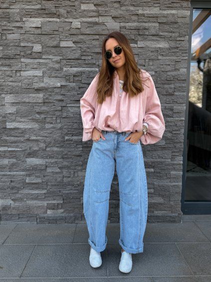 Barrel džíny SKYBLUE