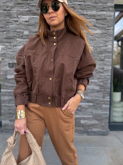 Džínový Bomber BROWN