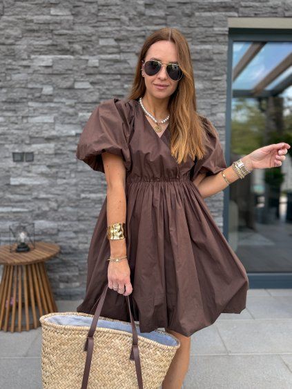 Balonové šaty BROWN