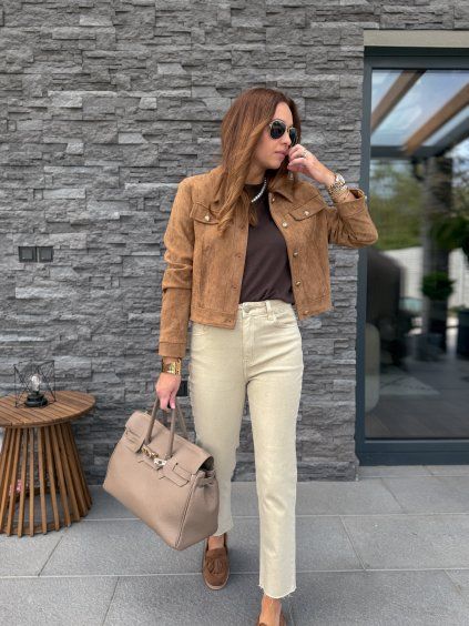 Mom džíny BEIGE