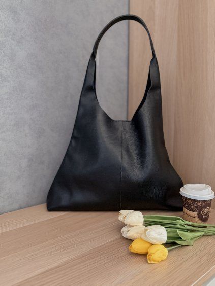 Kožená kabelka SACK Black