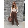 Hnědé široké kalhoty MILE